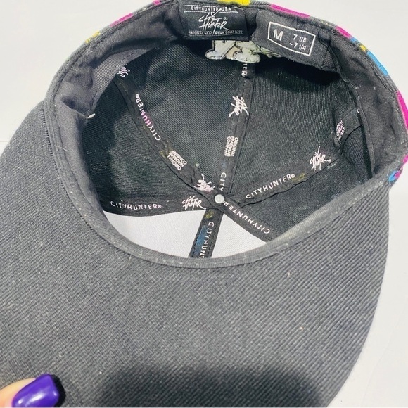 NWT City Hunters NY Black Splatter Paint Baseball Hat - Picture 5 of 5